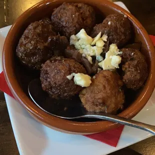 a bowl of meatballs