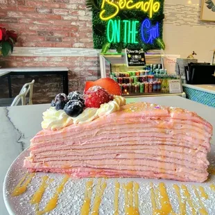 Strawberries ans Berries Crepe Cake