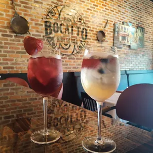 two glasses of wine