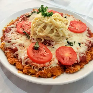 Chicken parm pizza style
