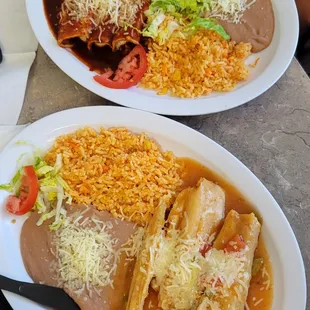 two plates of mexican food