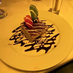 a dessert on a white plate