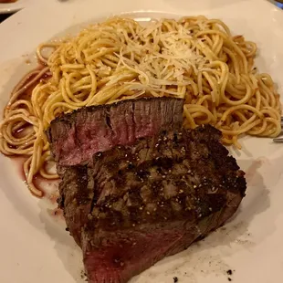 Special: 10 oz fillet was with delicious side pepper pasta