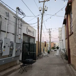 Alleyway to the front entrance of Bocca.  Leads into an open patio area. Very cool!
