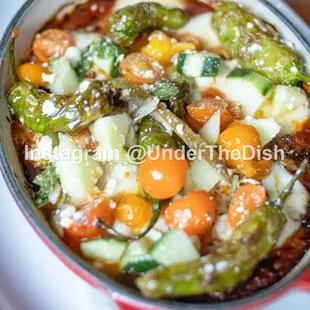 Baked Eggplant Parm with Marinated Peppers, Mint &amp; Mozzarella