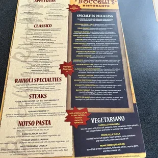 Front menu