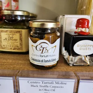 CTM carpaccio of black summer truffles. Ingredients: sliced summer truffle, extra virgin olive oil, salt, flavours