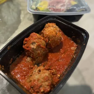 This half salad and 3 meat balls cost $37+ delivery  not sure who's pricing these meals but they are out of their mind.