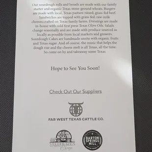 Menu back.  Dec 2022.