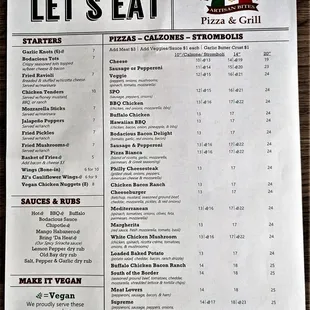 This is the front page of their menu.  Photo taken May 12, 2022.