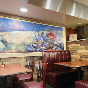 Dining area, both booth and table/chairs seating available