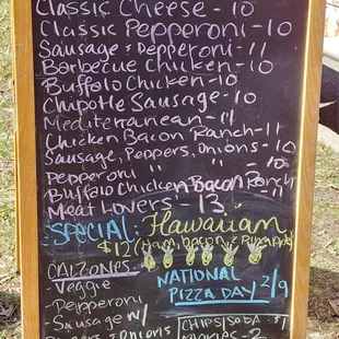 This was the menu when they visited my workplace on February 9, 2018.
