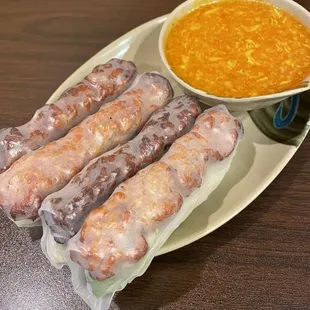 A2 BBQ pork spring rolls