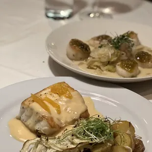 two plates of food
