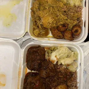 Oxtail Dinner Plate and Curry Chicken Dinner Plate
