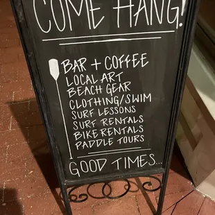 the menu
