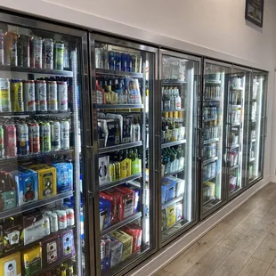 a refrigerated beverage display