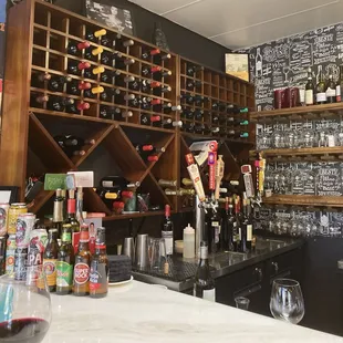Bar only offers beer and wine, no liquor.