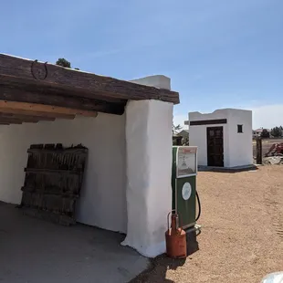 a gas station with a gas pump