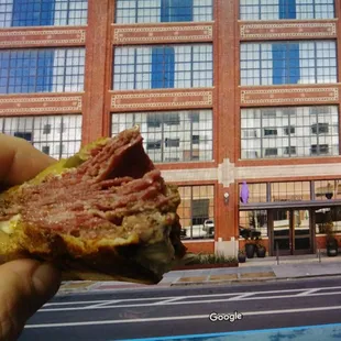 Pastrami 4.25/5 Warmed On Home Panini Grill. Quite Yummy. Background Courtesy Of The Google.