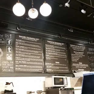 Menu board with many yummy options :)
