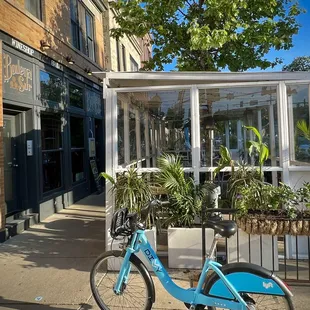 Exterior facing south showing outdoor seating