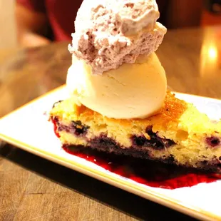 Warm Blueberry Polenta Cake