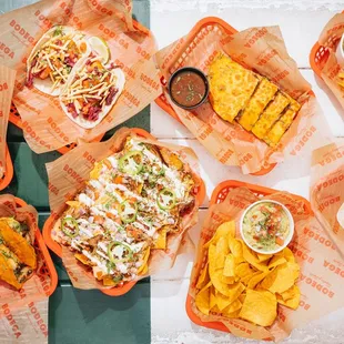 a variety of tacos