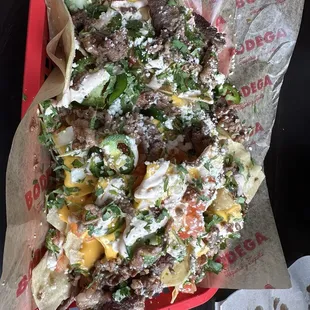 Nachos w/carne asada