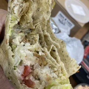 Garlic Parmesan chicken bc wrap- ooooo