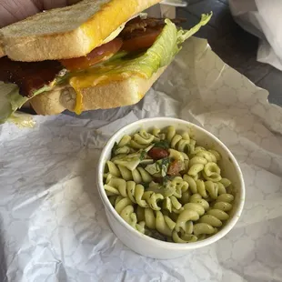 Friday BELT sandwich with pasta salad! One GREAT lunch!