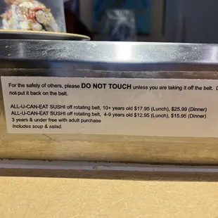 All you can eat sushi prices!