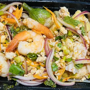 Eggplant Salad with Seafood