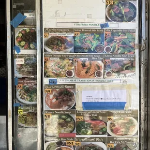 ramen and noodles, menu