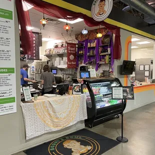 the inside of a restaurant