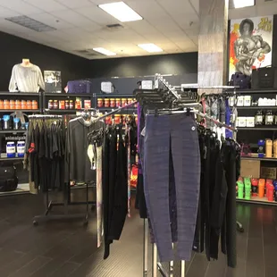 clothing racks in a clothing store