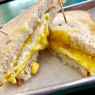 Fried Egg &amp; Cheese on Toasted Sour Dough