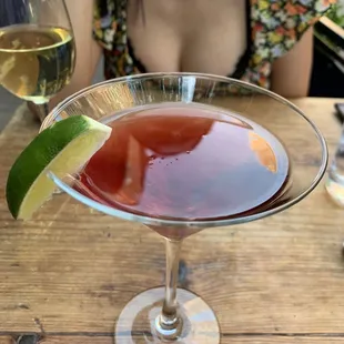 Pomegranate Martini and a Turkish White