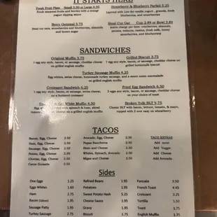 Breakfast Menu