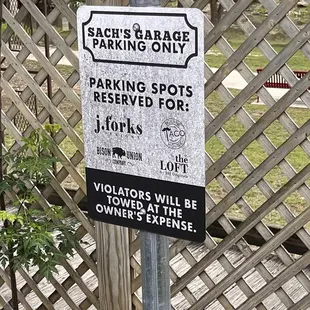 Parking sign