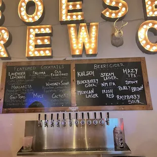Drink menu