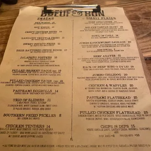 Great menu