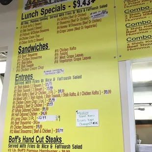 menu