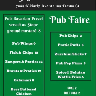 menu