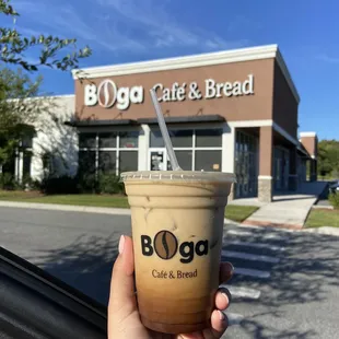 Iced Boga Latte - If I remember correctly it has chocolate and coconut milk. It was really good!!!