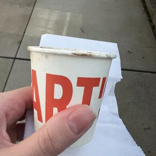 This is the "cup" you get the soft serve in for $5. This is also an expresso cup that's how tiny it is