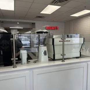 Espresso machine and signage