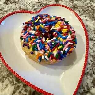 Donut with sprinkles (hot with my kids)