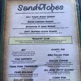 menu