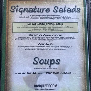 menu